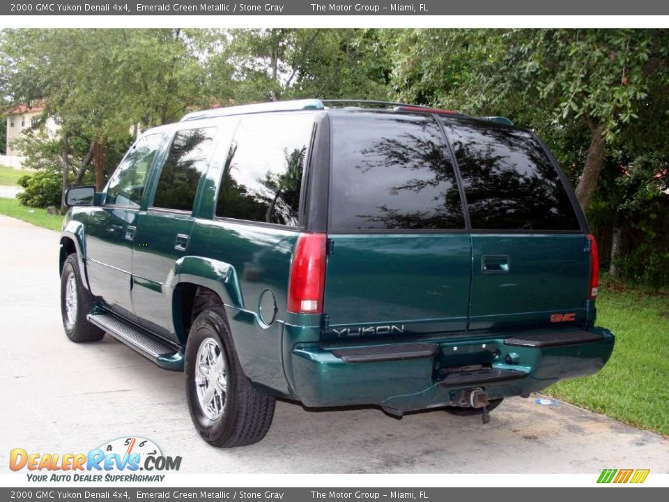 2000 GMC Yukon Denali 4x4 Emerald Green Metallic / Stone Gray Photo #7