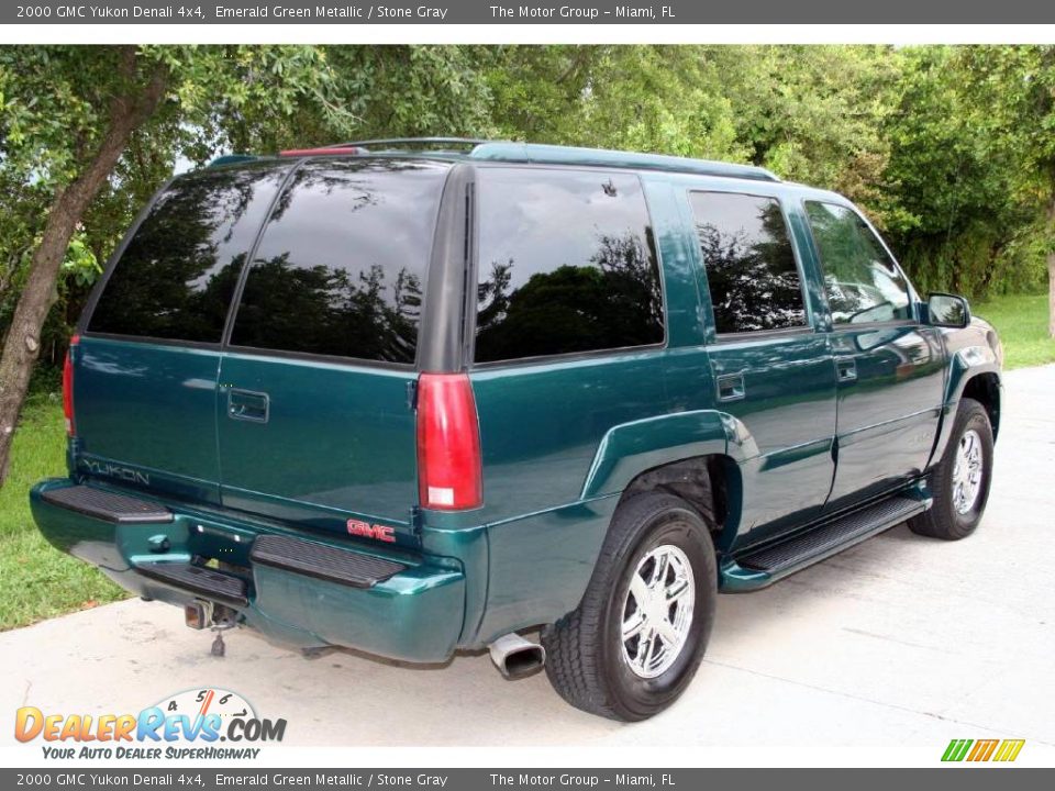 2000 GMC Yukon Denali 4x4 Emerald Green Metallic / Stone Gray Photo #9