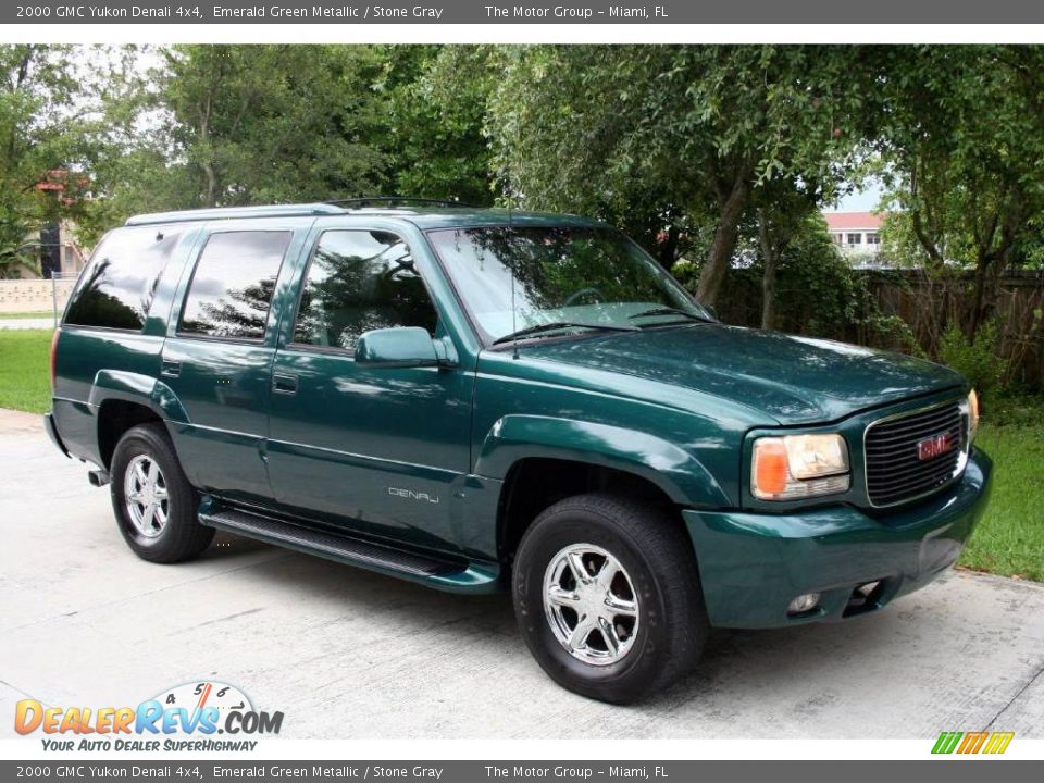 2000 GMC Yukon Denali 4x4 Emerald Green Metallic / Stone Gray Photo #15