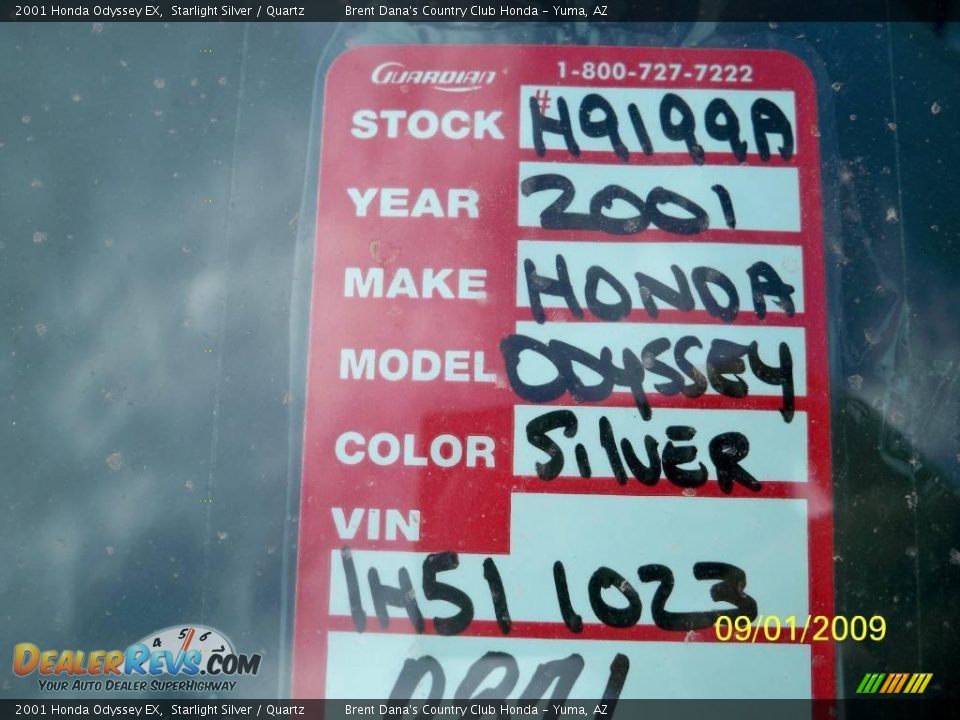 2001 Honda Odyssey EX Starlight Silver / Quartz Photo #14