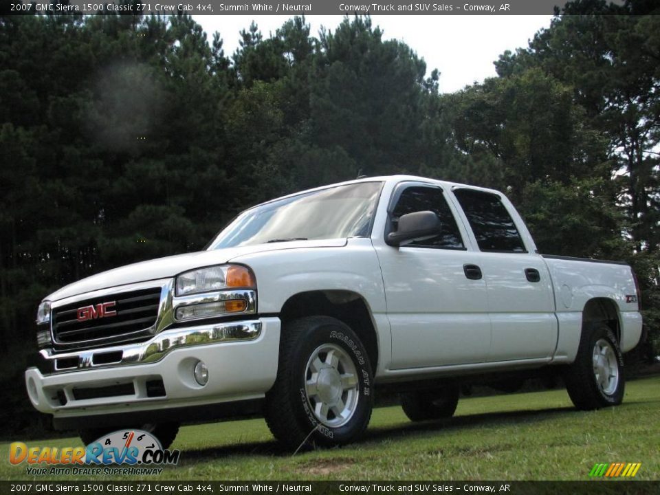 2007 GMC Sierra 1500 Classic Z71 Crew Cab 4x4 Summit White / Neutral Photo #2