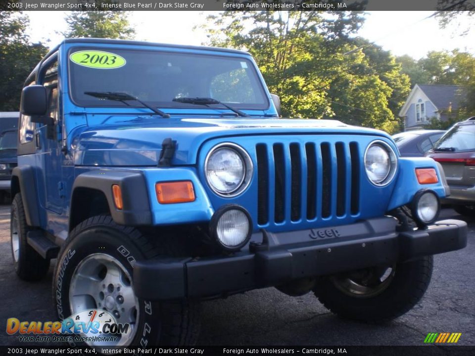 2003 Jeep Wrangler Sport 4x4 Intense Blue Pearl / Dark Slate Gray Photo #1