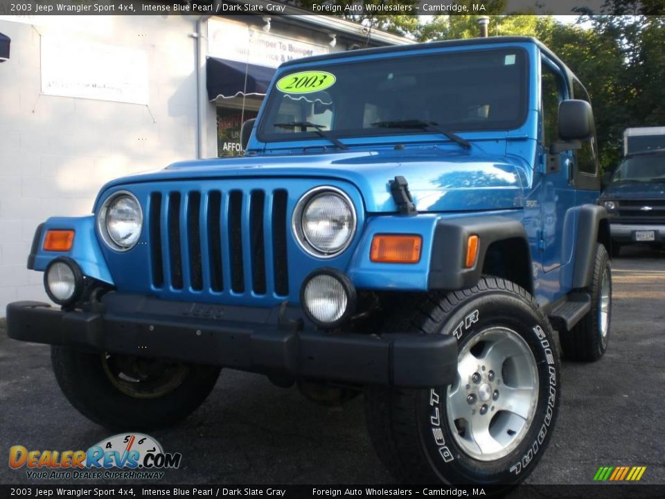 2003 Jeep Wrangler Sport 4x4 Intense Blue Pearl / Dark Slate Gray Photo #4