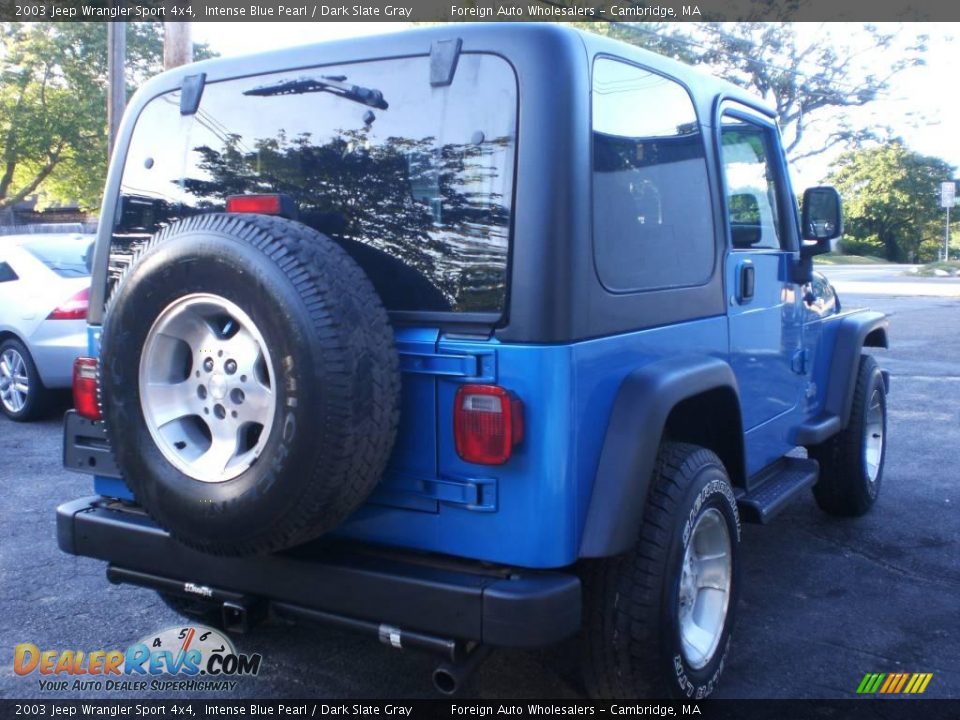 2003 Jeep Wrangler Sport 4x4 Intense Blue Pearl / Dark Slate Gray Photo #8