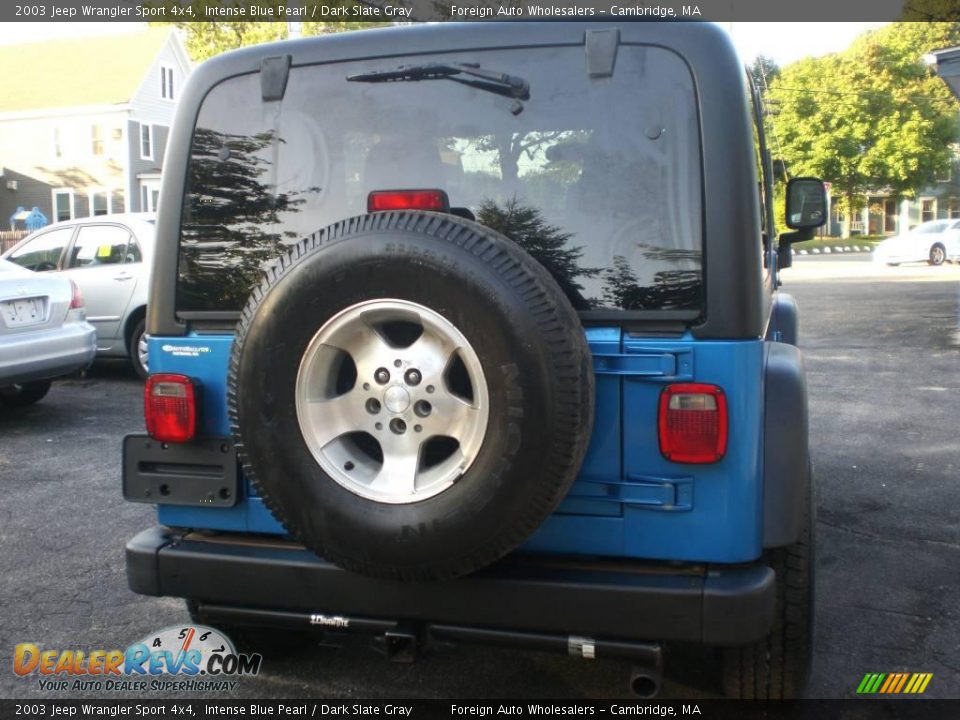 2003 Jeep Wrangler Sport 4x4 Intense Blue Pearl / Dark Slate Gray Photo #9