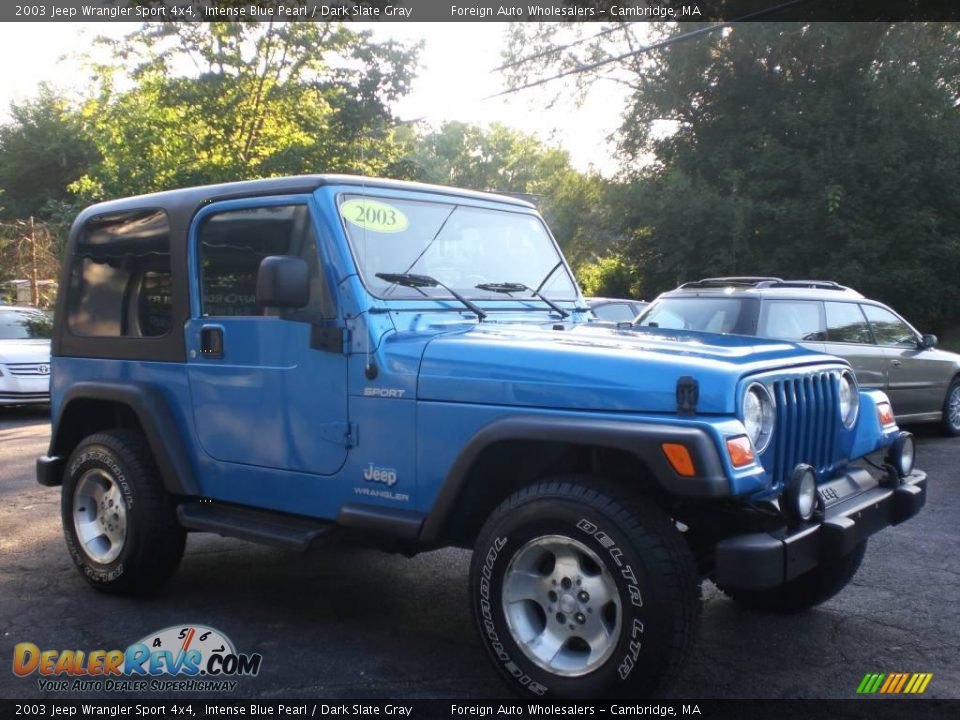 2003 Jeep Wrangler Sport 4x4 Intense Blue Pearl / Dark Slate Gray Photo #13