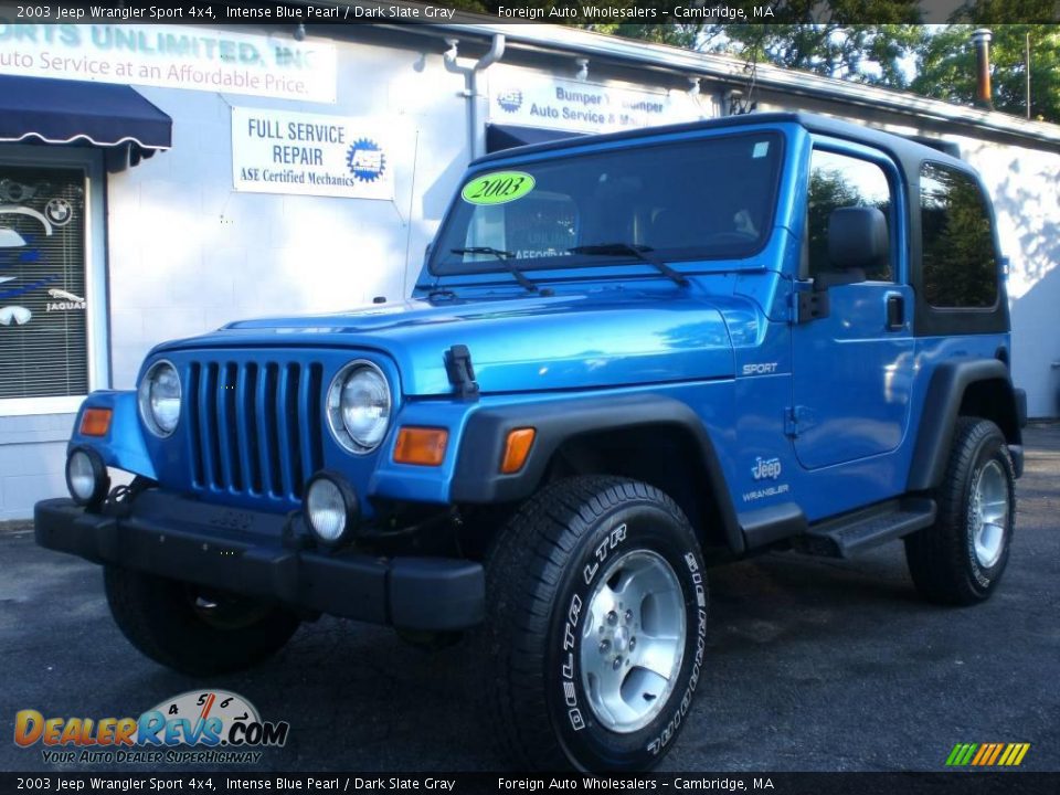 2003 Jeep Wrangler Sport 4x4 Intense Blue Pearl / Dark Slate Gray Photo #17