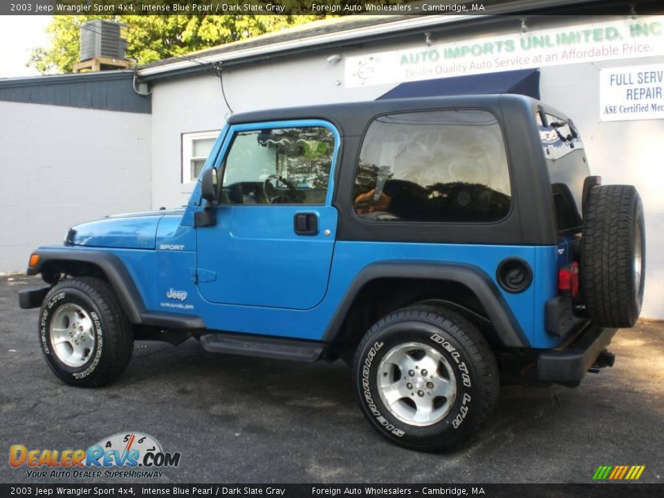 2003 Jeep Wrangler Sport 4x4 Intense Blue Pearl / Dark Slate Gray Photo #29