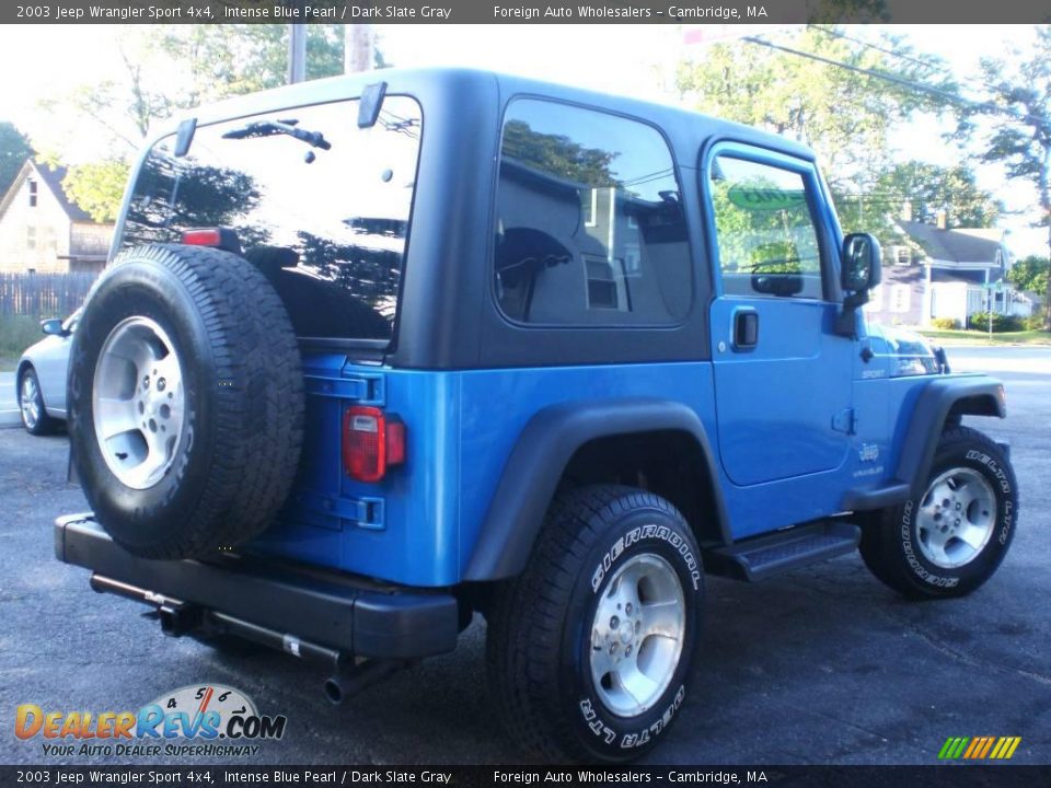 2003 Jeep Wrangler Sport 4x4 Intense Blue Pearl / Dark Slate Gray Photo #31