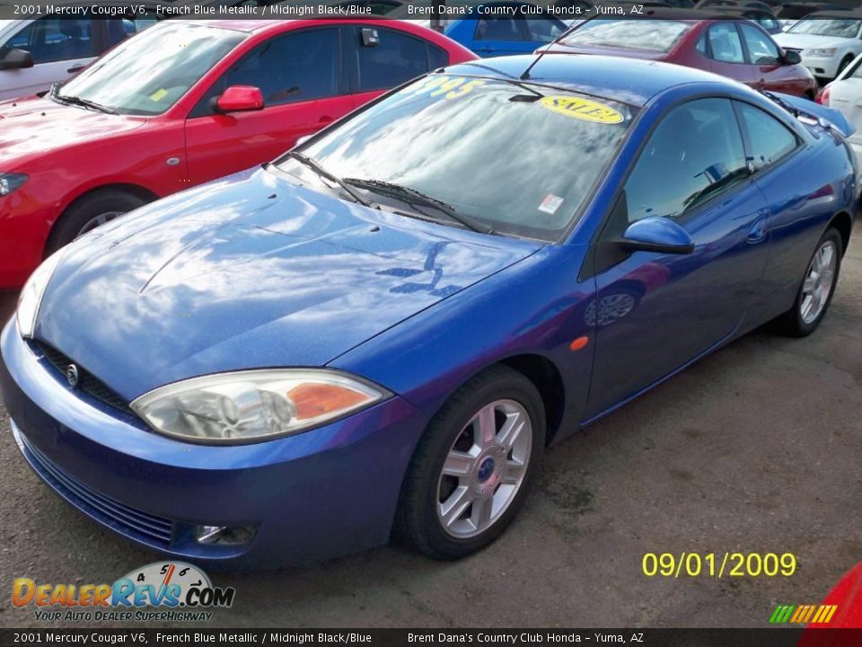 2001 Mercury Cougar V6 French Blue Metallic / Midnight Black/Blue Photo #1
