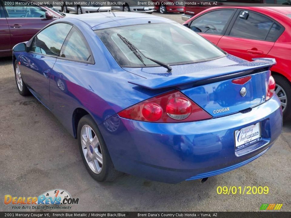 2001 Mercury Cougar V6 French Blue Metallic / Midnight Black/Blue Photo #2