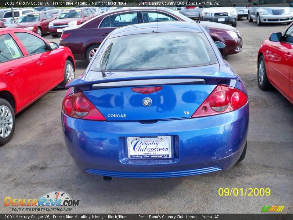 2001 Mercury Cougar V6 French Blue Metallic / Midnight Black/Blue Photo #3