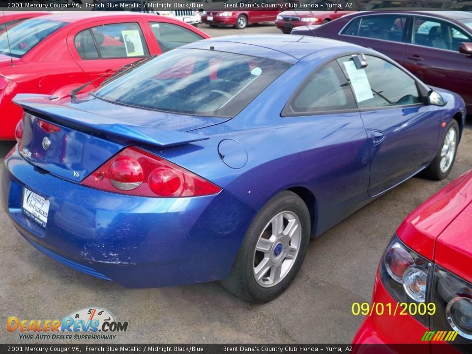 2001 Mercury Cougar V6 French Blue Metallic / Midnight Black/Blue Photo #4