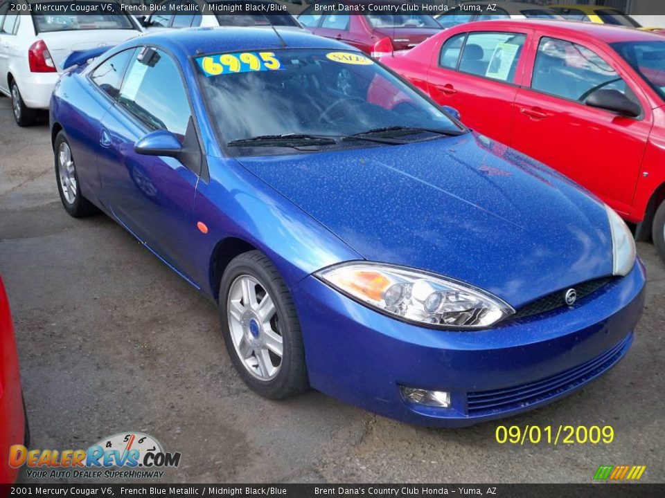 2001 Mercury Cougar V6 French Blue Metallic / Midnight Black/Blue Photo #5