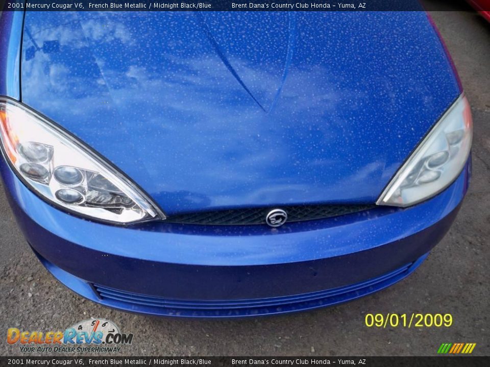 2001 Mercury Cougar V6 French Blue Metallic / Midnight Black/Blue Photo #6