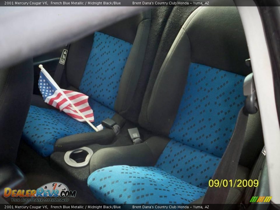2001 Mercury Cougar V6 French Blue Metallic / Midnight Black/Blue Photo #9