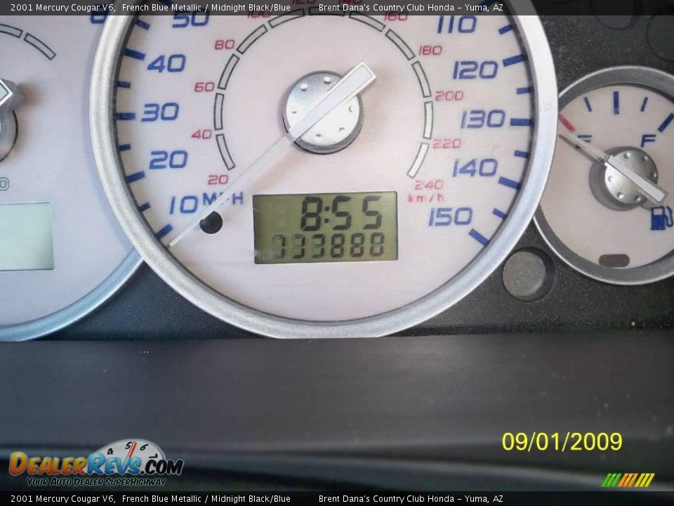 2001 Mercury Cougar V6 French Blue Metallic / Midnight Black/Blue Photo #11