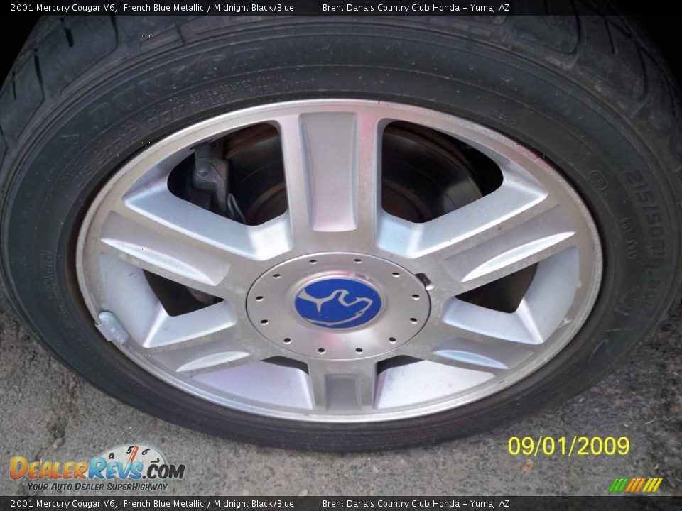 2001 Mercury Cougar V6 French Blue Metallic / Midnight Black/Blue Photo #13