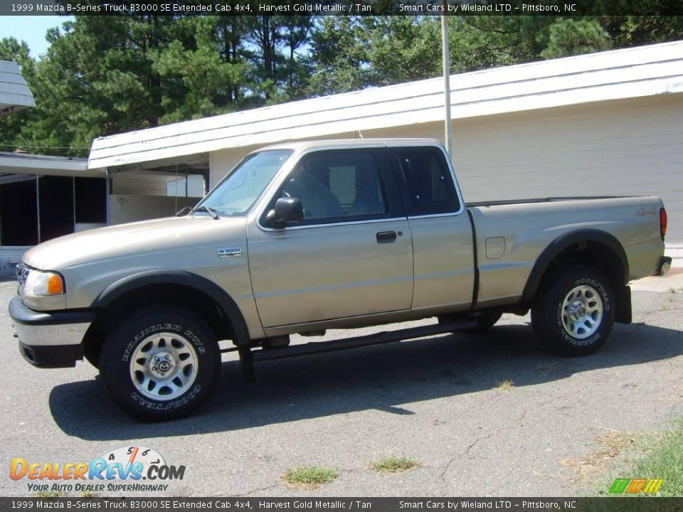 1999 Mazda B-Series Truck B3000 SE Extended Cab 4x4 Harvest Gold Metallic / Tan Photo #2