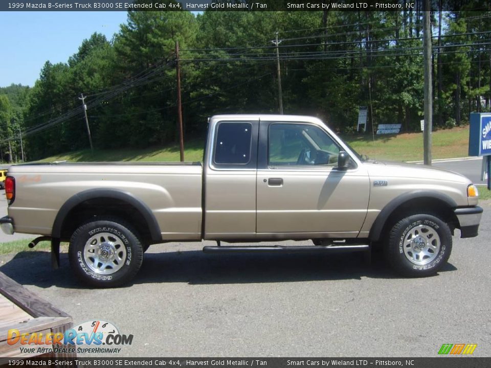 1999 Mazda B-Series Truck B3000 SE Extended Cab 4x4 Harvest Gold Metallic / Tan Photo #8