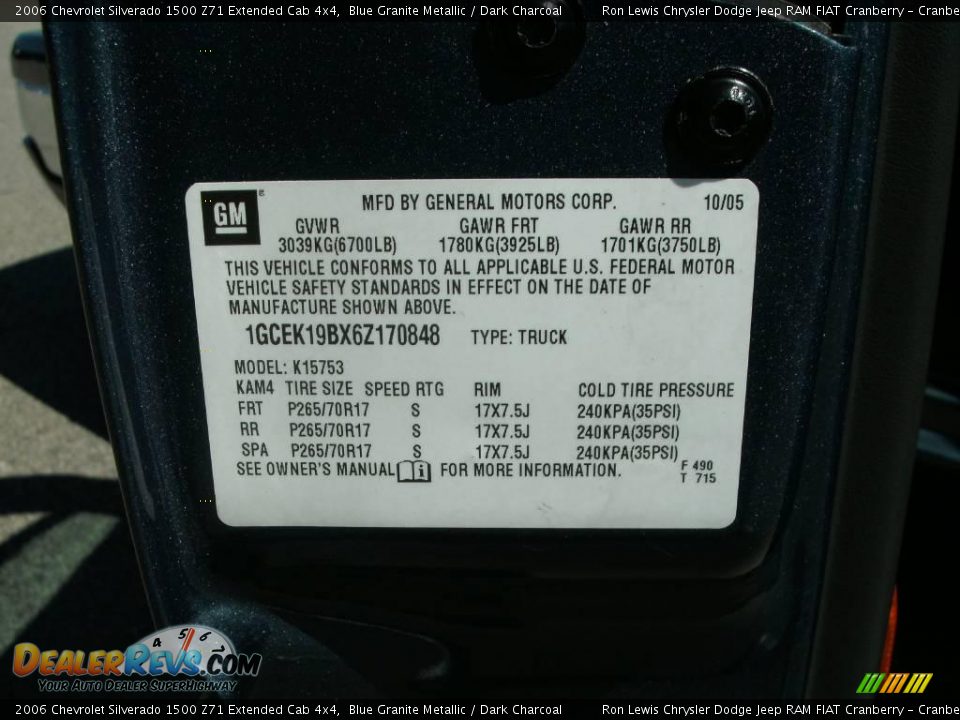 2006 Chevrolet Silverado 1500 Z71 Extended Cab 4x4 Blue Granite Metallic / Dark Charcoal Photo #25