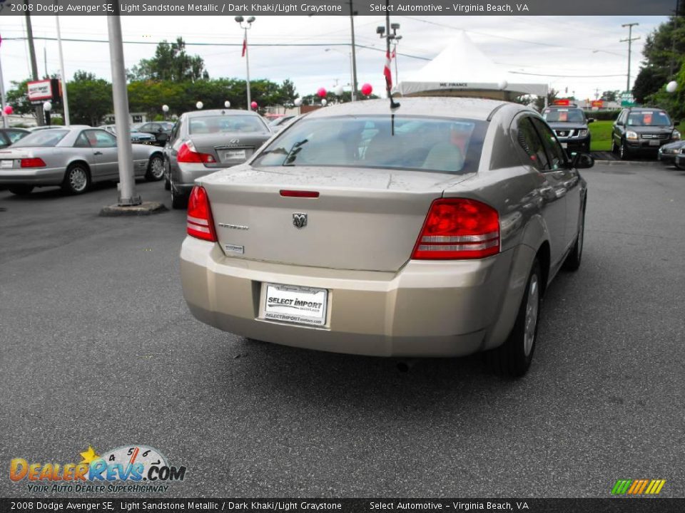 2008 Dodge Avenger SE Light Sandstone Metallic / Dark Khaki/Light Graystone Photo #8
