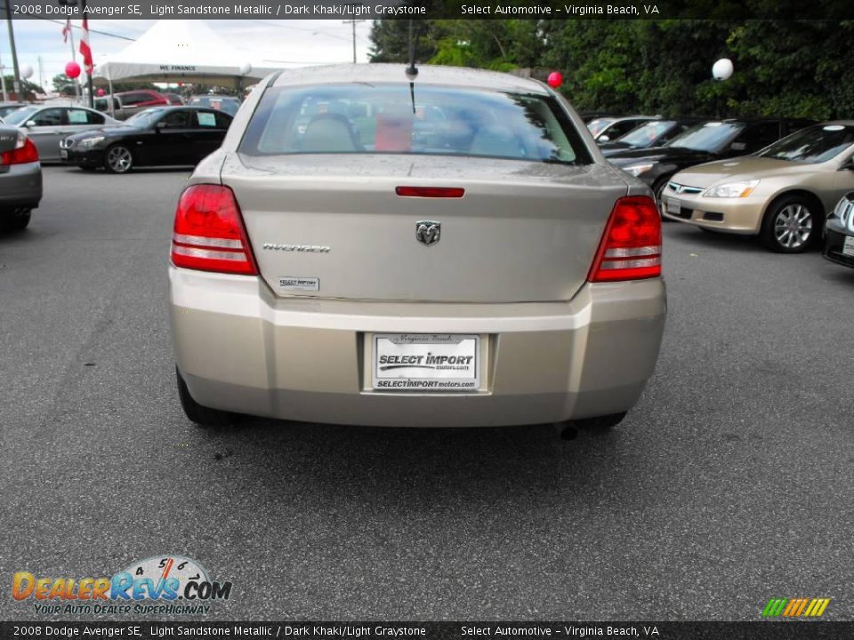 2008 Dodge Avenger SE Light Sandstone Metallic / Dark Khaki/Light Graystone Photo #9