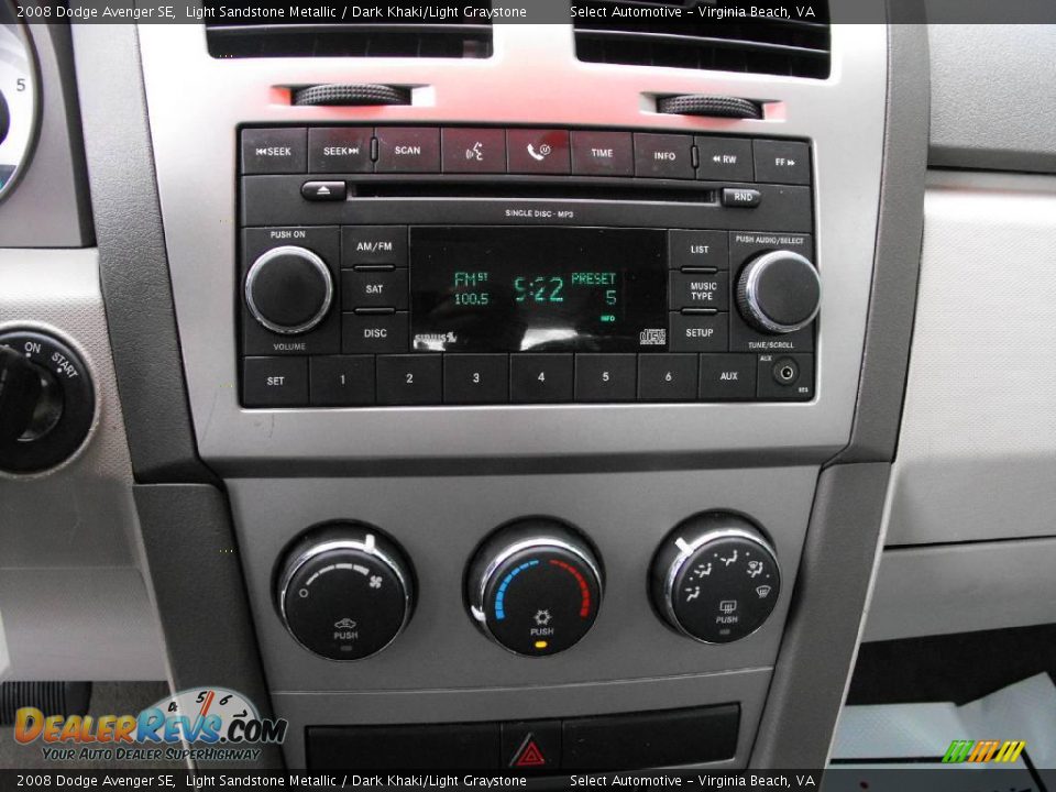 2008 Dodge Avenger SE Light Sandstone Metallic / Dark Khaki/Light Graystone Photo #20