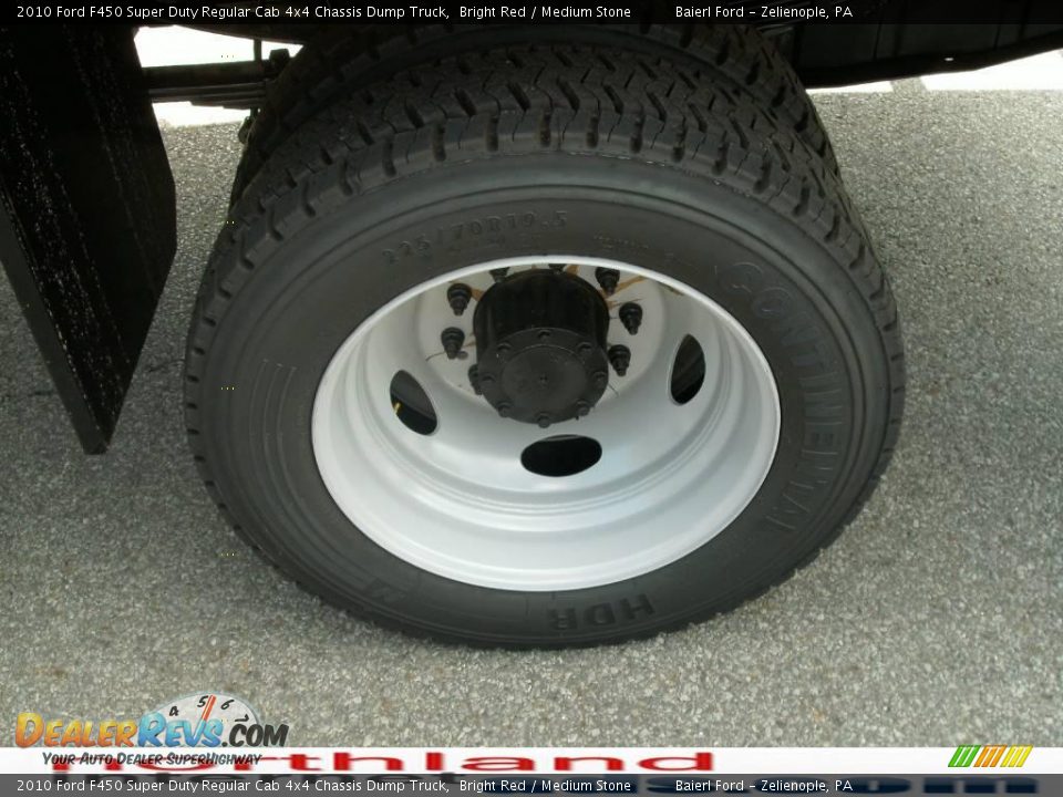 2010 Ford F450 Super Duty Regular Cab 4x4 Chassis Dump Truck Bright Red / Medium Stone Photo #13