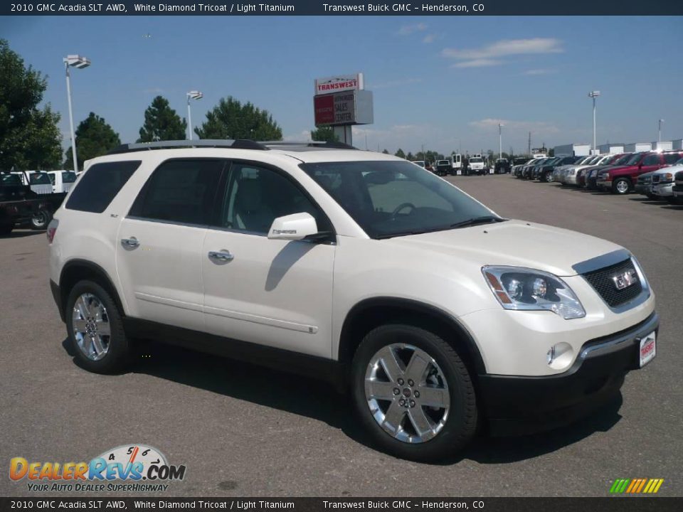 2010 GMC Acadia SLT AWD White Diamond Tricoat / Light Titanium Photo #1