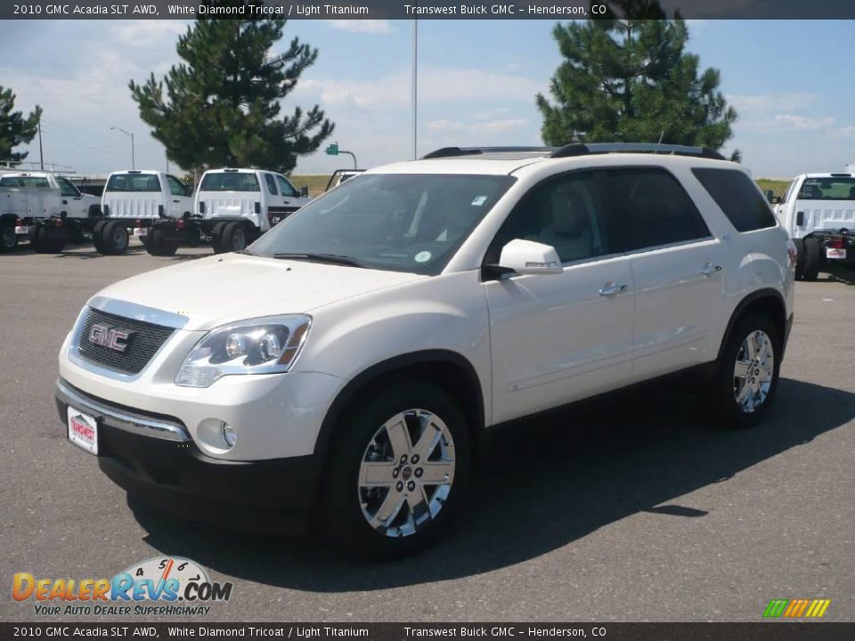 2010 GMC Acadia SLT AWD White Diamond Tricoat / Light Titanium Photo #3