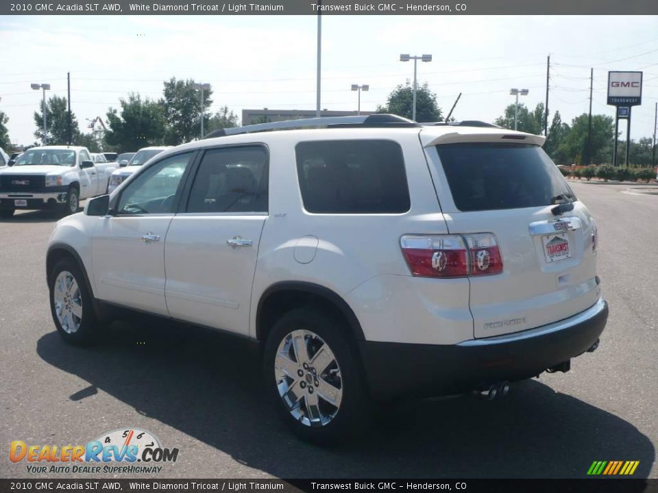 2010 GMC Acadia SLT AWD White Diamond Tricoat / Light Titanium Photo #4