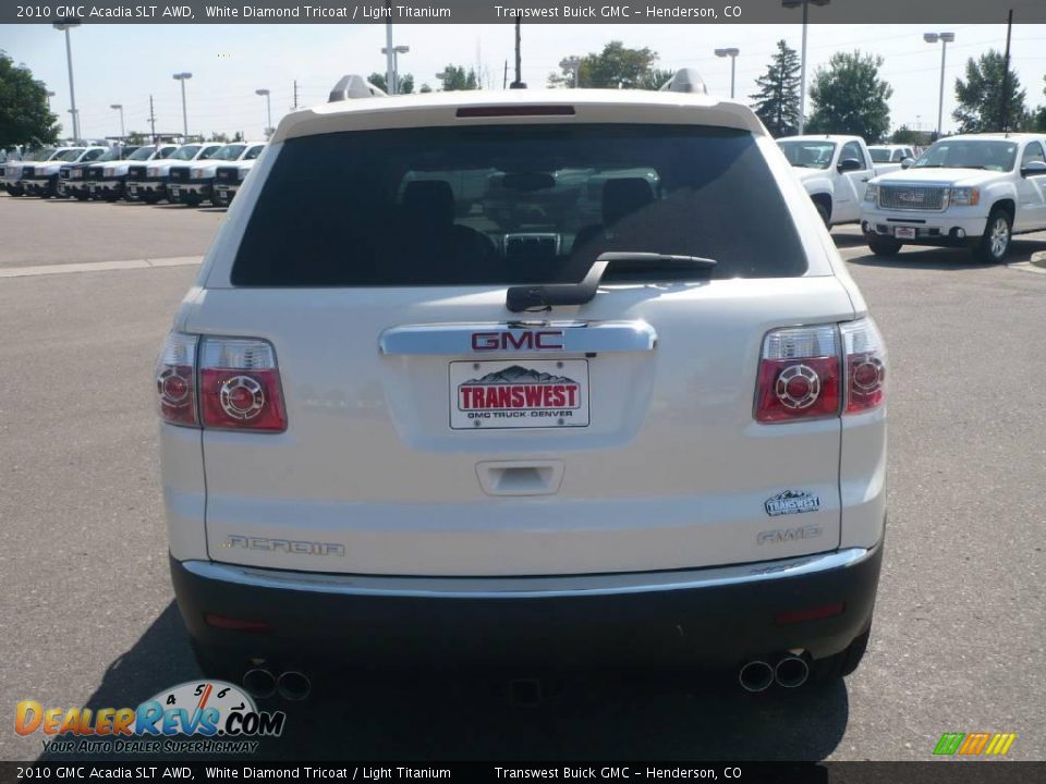 2010 GMC Acadia SLT AWD White Diamond Tricoat / Light Titanium Photo #5