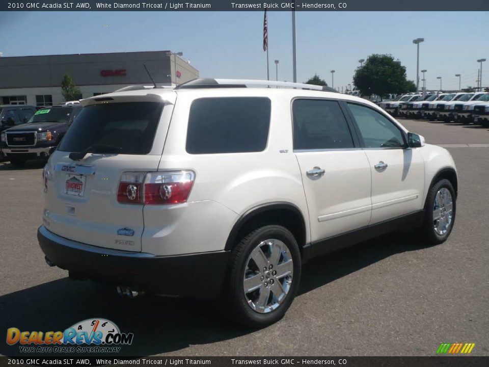 2010 GMC Acadia SLT AWD White Diamond Tricoat / Light Titanium Photo #6