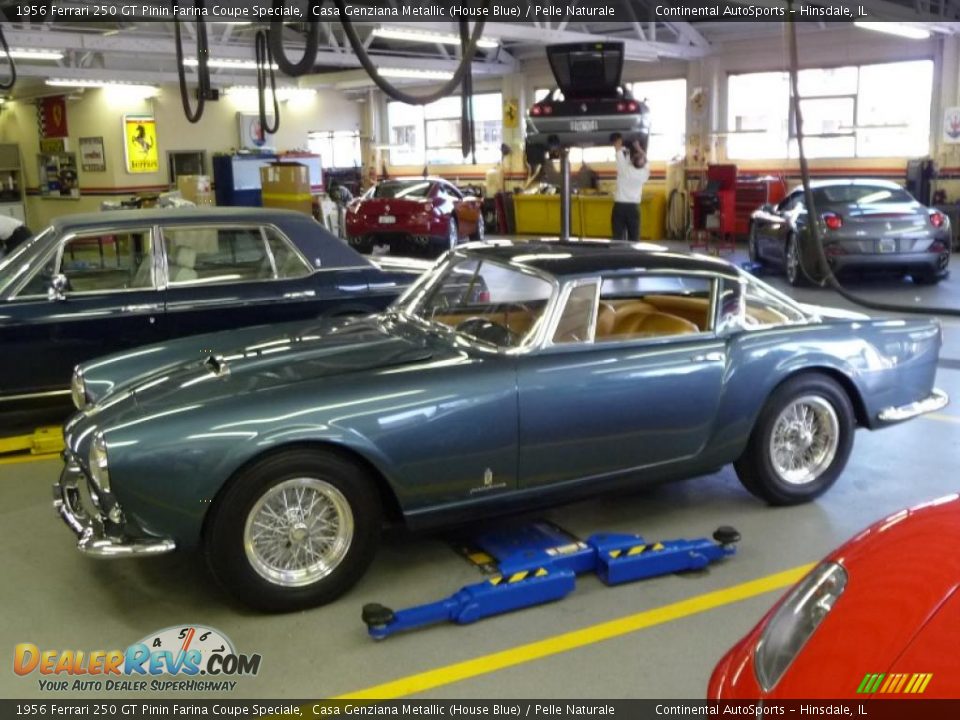 1956 Ferrari 250 GT Pinin Farina Coupe Speciale Casa Genziana Metallic (House Blue) / Pelle Naturale Photo #1