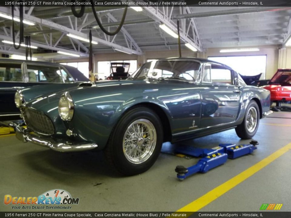 1956 Ferrari 250 GT Pinin Farina Coupe Speciale Casa Genziana Metallic (House Blue) / Pelle Naturale Photo #3