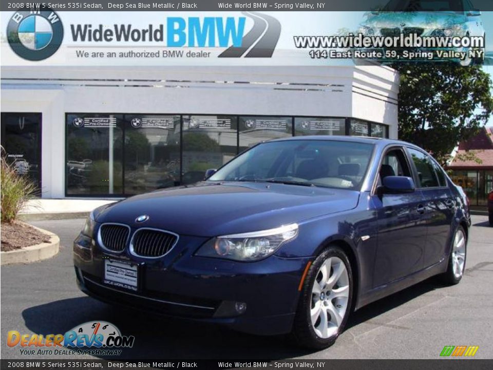 2008 BMW 5 Series 535i Sedan Deep Sea Blue Metallic / Black Photo #1