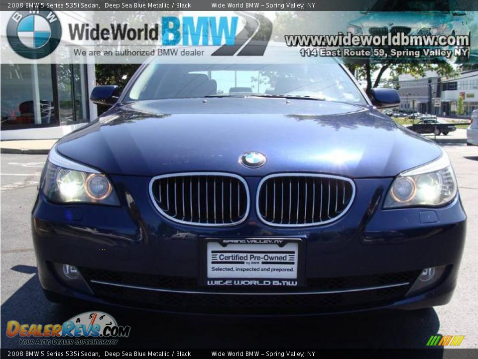 2008 BMW 5 Series 535i Sedan Deep Sea Blue Metallic / Black Photo #2