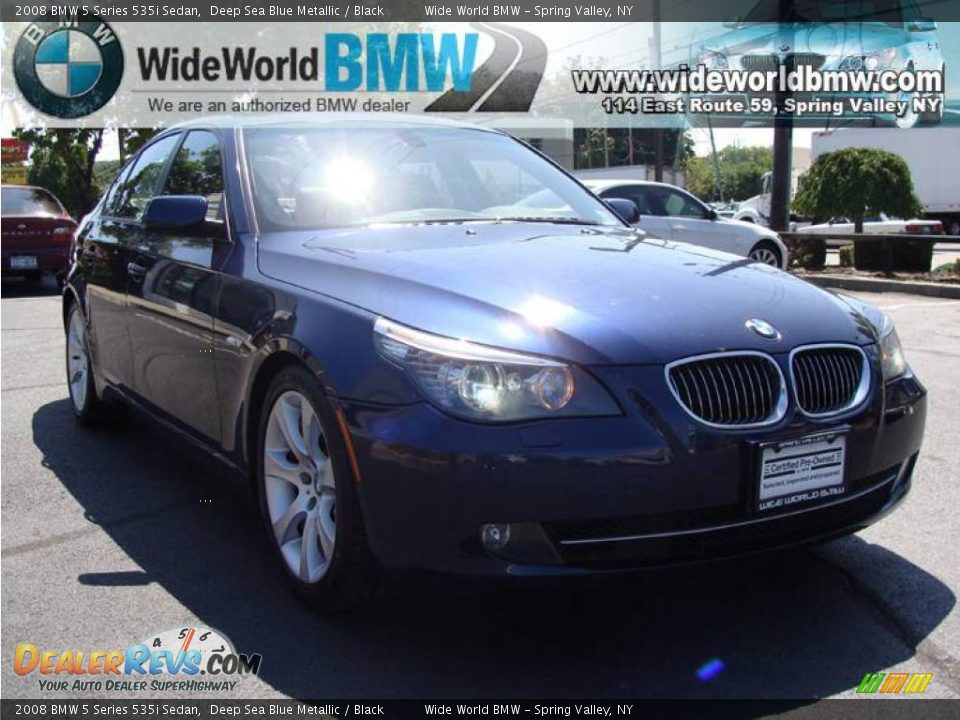 2008 BMW 5 Series 535i Sedan Deep Sea Blue Metallic / Black Photo #3