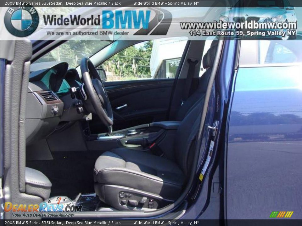 2008 BMW 5 Series 535i Sedan Deep Sea Blue Metallic / Black Photo #7