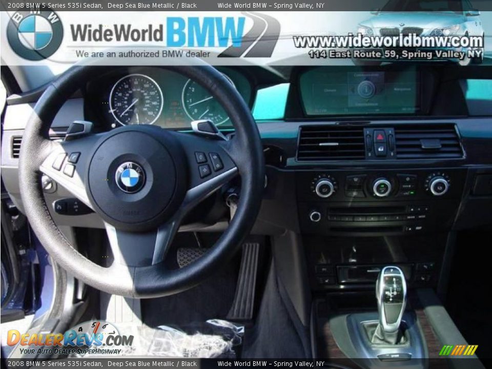 2008 BMW 5 Series 535i Sedan Deep Sea Blue Metallic / Black Photo #11