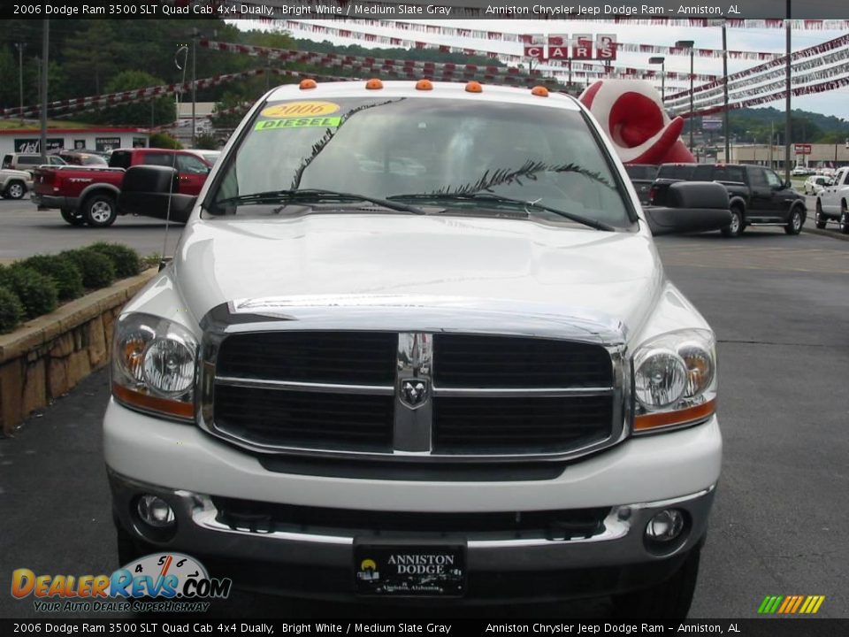 2006 Dodge Ram 3500 SLT Quad Cab 4x4 Dually Bright White / Medium Slate Gray Photo #2