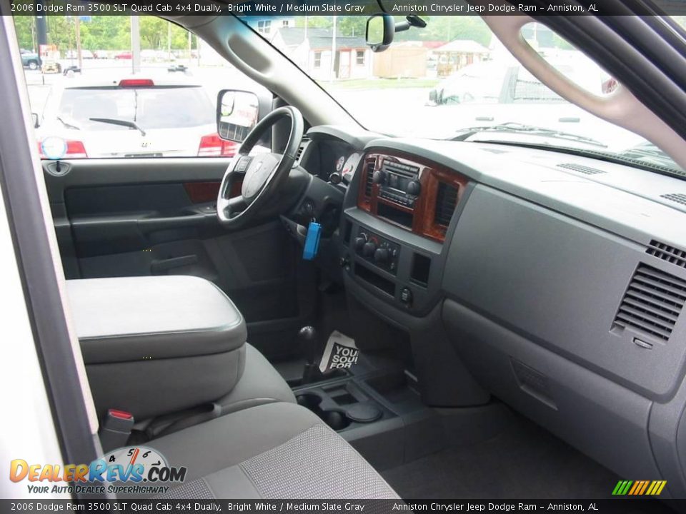 2006 Dodge Ram 3500 SLT Quad Cab 4x4 Dually Bright White / Medium Slate Gray Photo #7