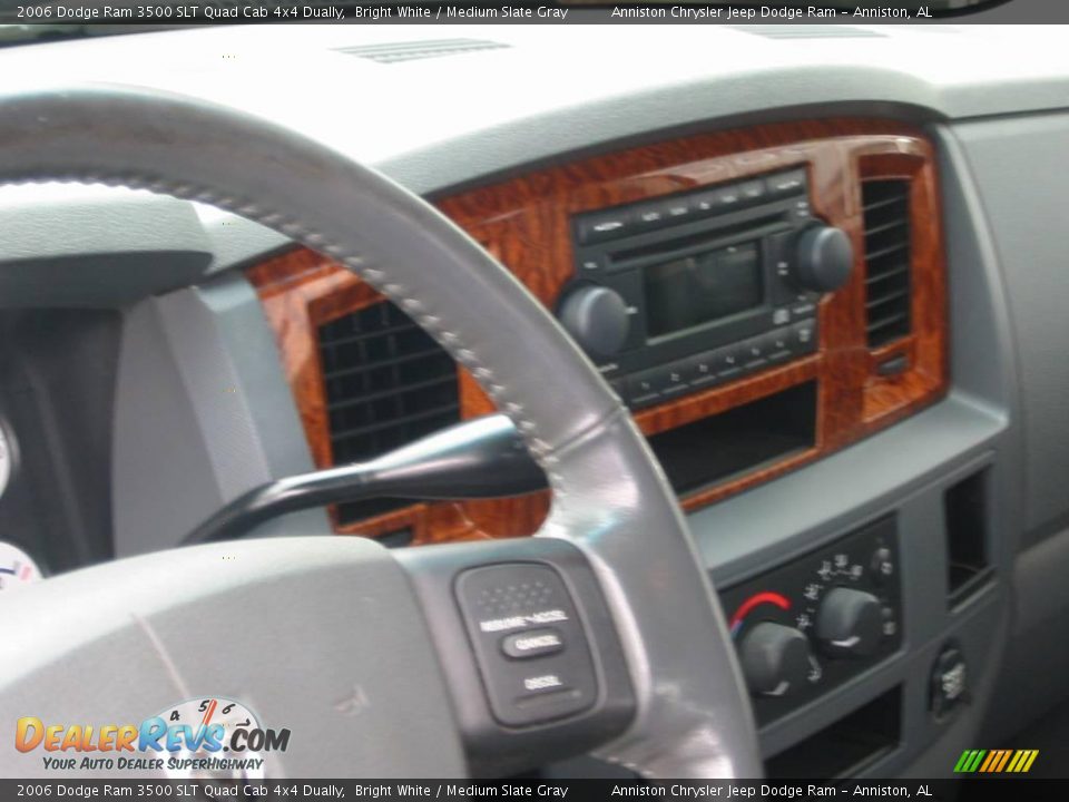 2006 Dodge Ram 3500 SLT Quad Cab 4x4 Dually Bright White / Medium Slate Gray Photo #13
