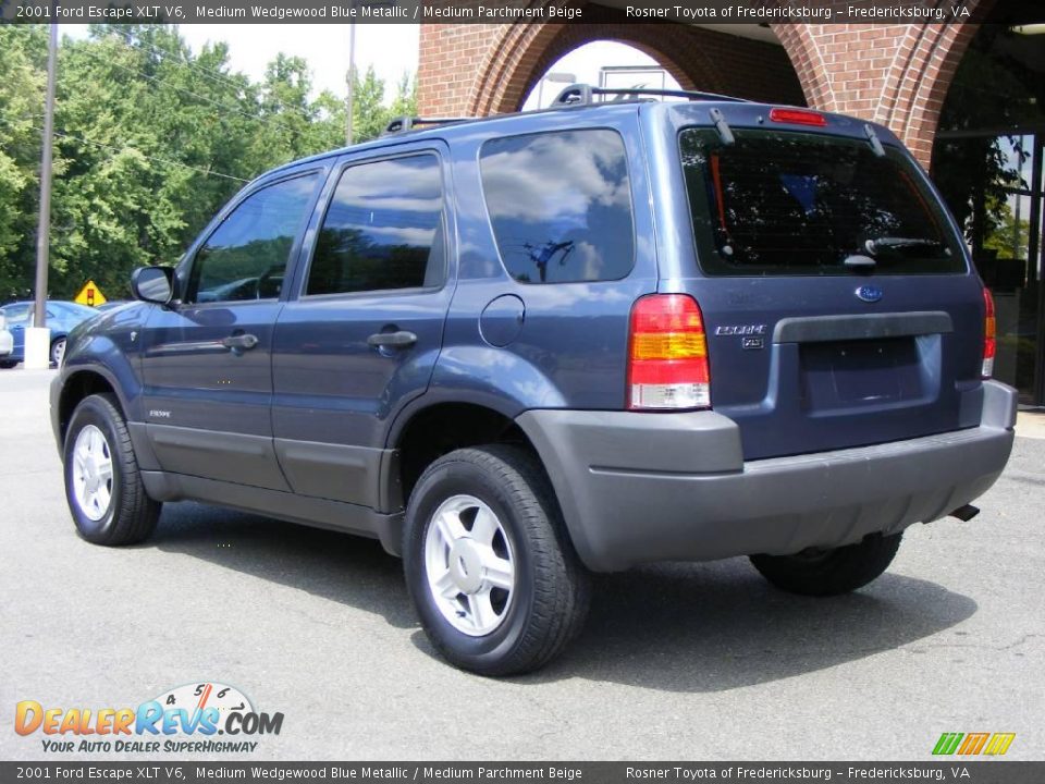 2001 Ford Escape XLT V6 Medium Wedgewood Blue Metallic / Medium Parchment Beige Photo #4