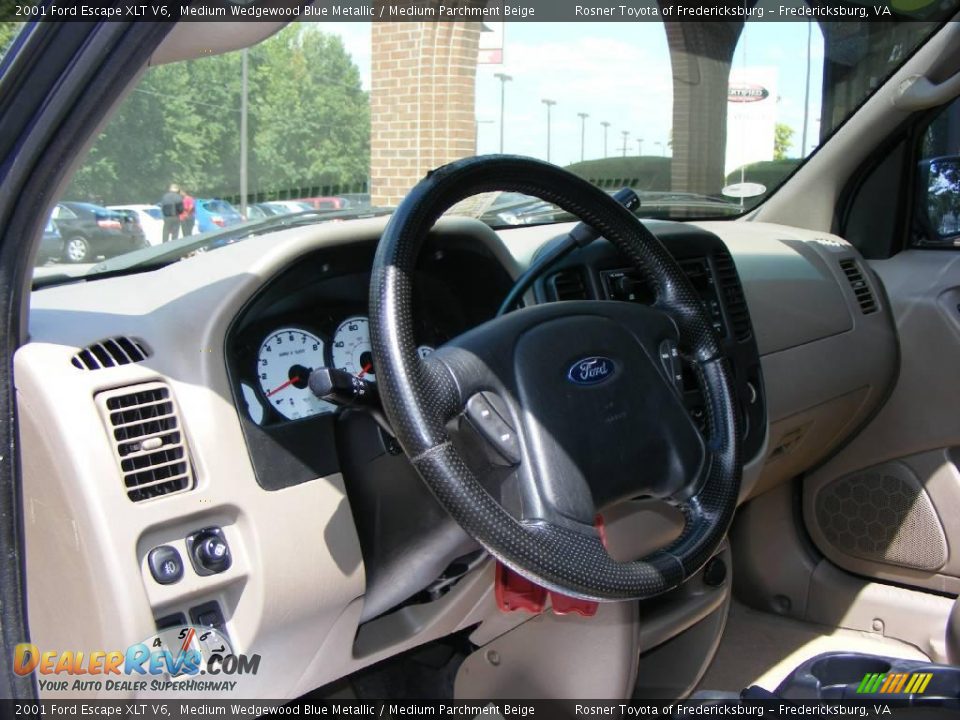 2001 Ford Escape XLT V6 Medium Wedgewood Blue Metallic / Medium Parchment Beige Photo #5