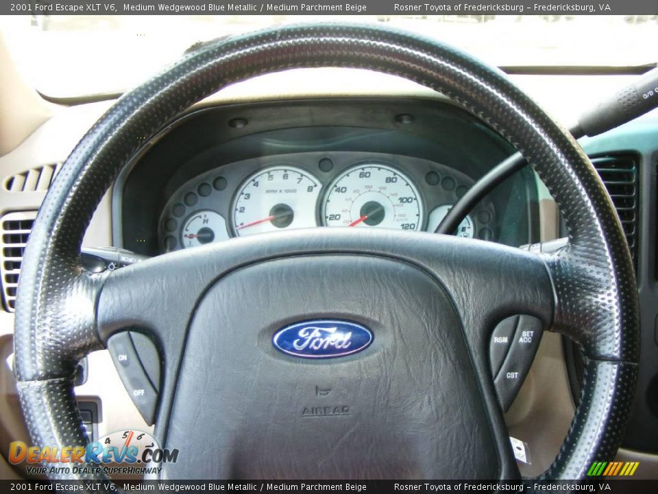 2001 Ford Escape XLT V6 Medium Wedgewood Blue Metallic / Medium Parchment Beige Photo #10