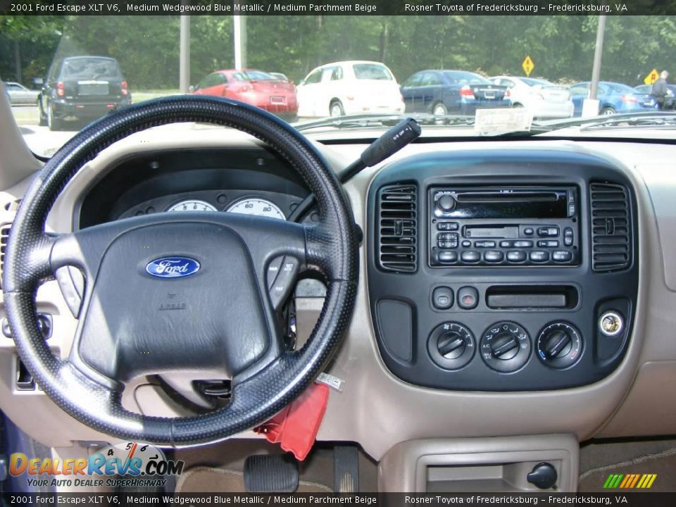 2001 Ford Escape XLT V6 Medium Wedgewood Blue Metallic / Medium Parchment Beige Photo #11