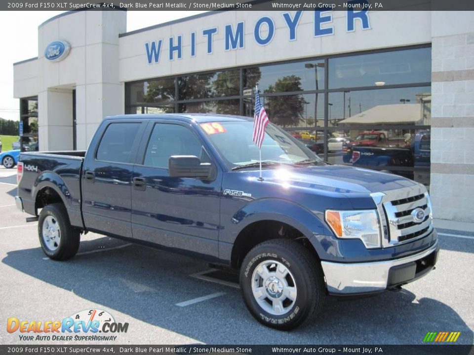 2009 Ford F150 XLT SuperCrew 4x4 Dark Blue Pearl Metallic / Stone/Medium Stone Photo #1
