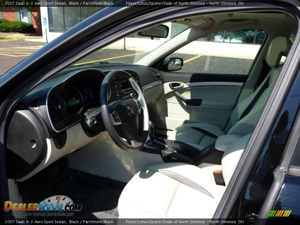 2007 Saab 9-3 Aero Sport Sedan Black / Parchment/Black Photo #10